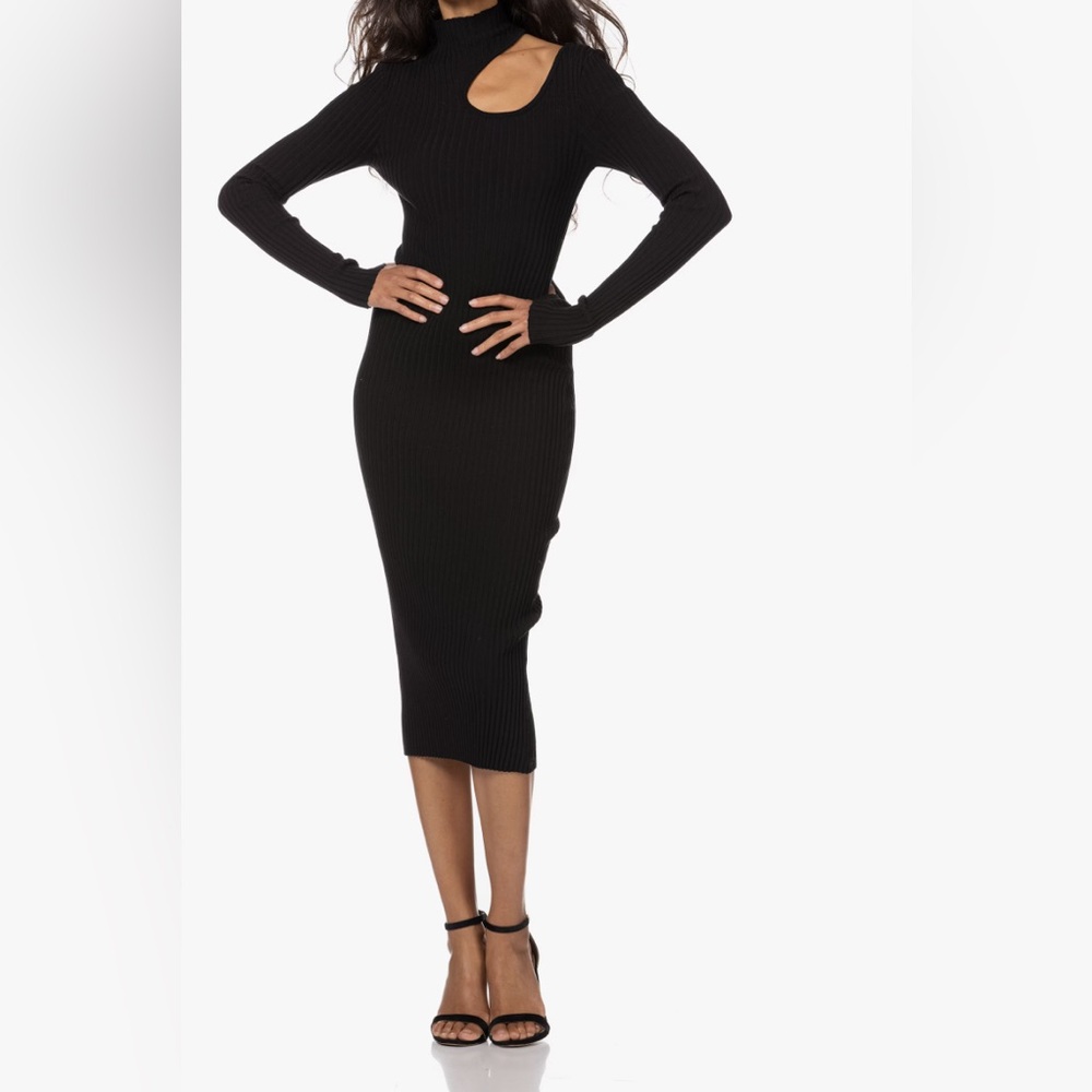 Anine Bing Black Body-con Ribbed Dress